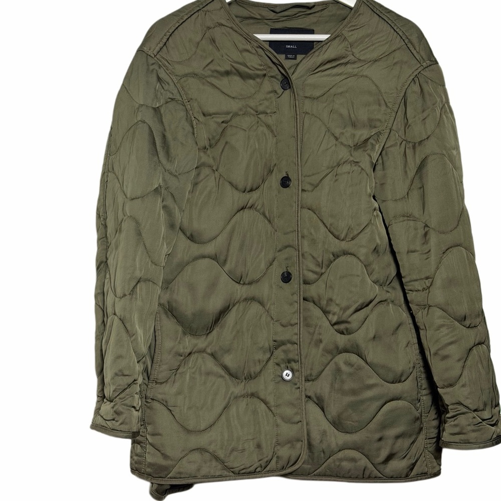 ALL SAINTS Green Hayes Quilted Oversize Jacket - Picture 2 of 8